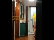 Preview 3 of Slut Girlfriend opens door to Delivery guy, Real Exhibitionist girl teasing. 3rd experience
