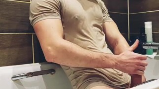Wank and cumshot compilation with Intense moaning