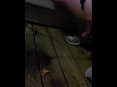 desperate trans girl pees outside after holding it for hours