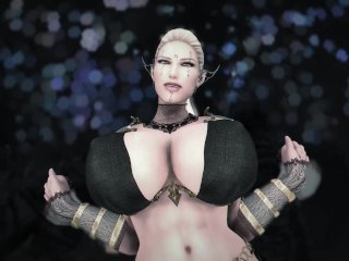 tattooed women, role play, big boobs, giantess animation