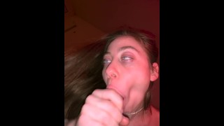 POV Blowjob Teen brunette huge facial cumshot