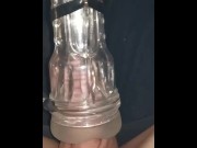 Preview 1 of cockplay with my milking fleshlight machine edging all night long