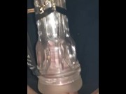 Preview 2 of cockplay with my milking fleshlight machine edging all night long