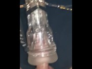 Preview 3 of cockplay with my milking fleshlight machine edging all night long