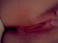 Petite blonde fingering her fresh pussy after shower in Paris hotel room