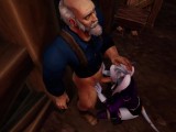 Draenei Girl Gives an Old Man a Deep Blowjob | Warcraft Parody