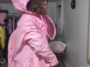 Preview 2 of Pink PVC Suit and dress With Breathplay and Vibraitor