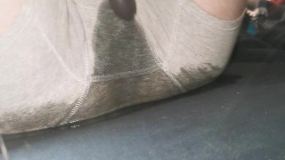 NEVERENDING SQUIRT Watch Me Make A HUGE Mess In My Grey Boxers Shorts I Can't Stop Cumming