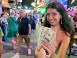 Public pick up beauty on street and fucked her in all holes for money