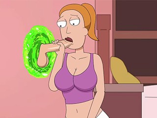 Summer Sucks Stepbrother's Cock through a Portal | Rick and Morty