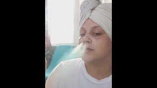 Katie is Smoking - Smoking doubles after shower