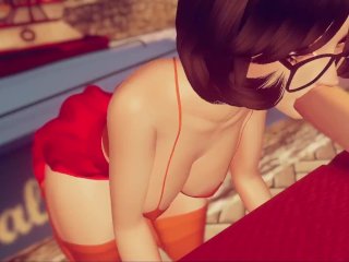 velma, solo female, dildo, glasses