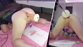 アナルディルドオーガズム同時にロックインChastityのためにディルフMike