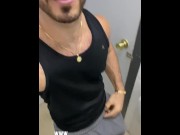 Preview 2 of With a hard cock in a public bathroom
