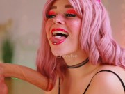 Preview 1 of Close up teasing blowjob and saliva play