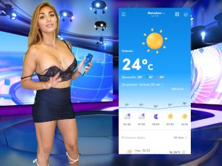 the new weather girl has wardrobe problems - session 1