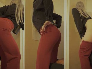 pants, red panties, big ass, farting
