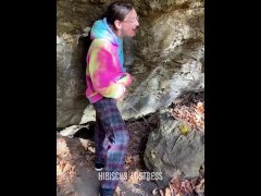 Transgirl Pissing in a Cave