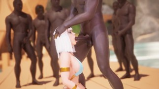 Cleopatra Cumslut 3D-Ausschweifung auf dem Pier