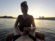 Preview 3 of Amateur public handjob in water