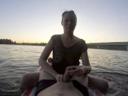 Preview 4 of Amateur public handjob in water