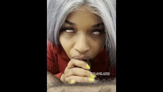 Заставляя ее давиться до тех пор, пока ее нос не начнет насморка, лол (забавный фейл в конце)