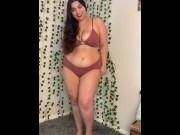 Preview 2 of Indian bbw showing off bikini and vibrator