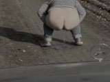 Pissing on the road mature bbw milf.