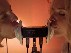 ASMR MACRO Double Ear Licking Close Up by Elsa 🧡
