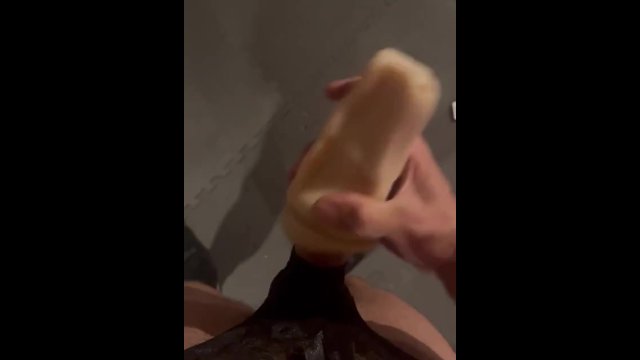 Jerking my pretty femboy cock and cumming on the floor