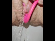 Preview 3 of Sensual video of pissing with a vibrator that slips out of the vagina in slow motion