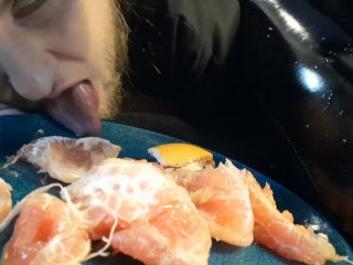 fruit, role play, foot worship, love her feet