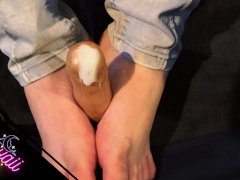 POV: She loves to feel my cum between her Feet