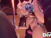 Preview 1 of Eula fucked in a gangbang at a nightclub by hilichurls Genshin Impact 60 fps Sex Hentai
