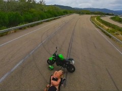 FPV Drone Pilot Record and Fuck a Onlyfans Pornstar on a motorbike