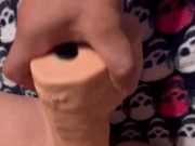 Preview 5 of Wife recording me fucking her wet pussy with a huge dildo