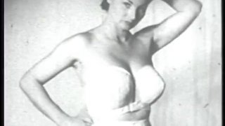 Cute vintage brunette babe demonstartes her sexual white underwear