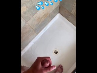 Quick SnapChat Shower Jerkoff - Cum Washes down Drain