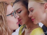 Preview 3 of WOWGIRLS Gorgeous lesbian trio Nancy A, Freya Mayer and Astrid having great FFF sex in this video