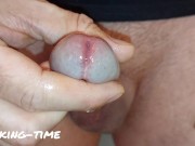 Preview 6 of Shooting Thick Creamy Ropes Of Nut Hanging Off His Dick. Slow-Motion Cum Compilation (Milking-time)