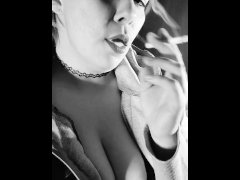 Beautiful smoking captured in b&w