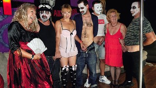 horny matures get rough ass fucked in a extreme wild halloween party groupsex orgy