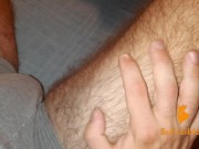 Preview 3 of Bi Solo Guy Flexing and Slapping his Thigh | Filling Condom with Cum