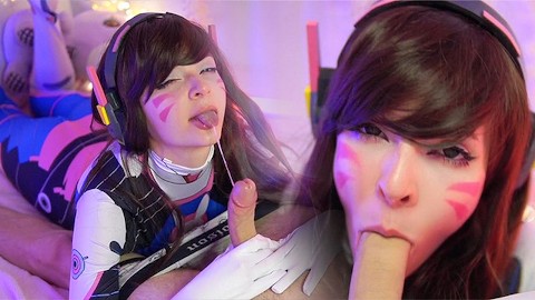 D.Va Tried To Nerf Her Stepbrother's Huge Dick With A Deepthroat But It Was Too Powerfull!