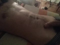 Hairy teen jerking off & showing armpits
