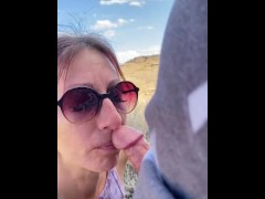 Hot milf lokes to suck cock on any hard rock