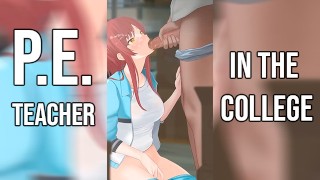 Student-Perceived Uncensored Gym Teacher Blowjob In The Storeroom