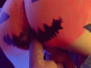 Pieprzę Mój Halloweenowy Tyłek Dildo, Aż Spuszczę Się Na Całą Twarz