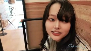 Beautiful Japanese girl has orgasm with vibrator in her cunt while watching porn
