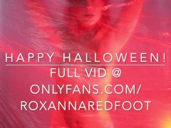 Roxy's Color Series: RED - Happy Halloween - "Dexter" inspired RED body paint/BJ/self play video xxx